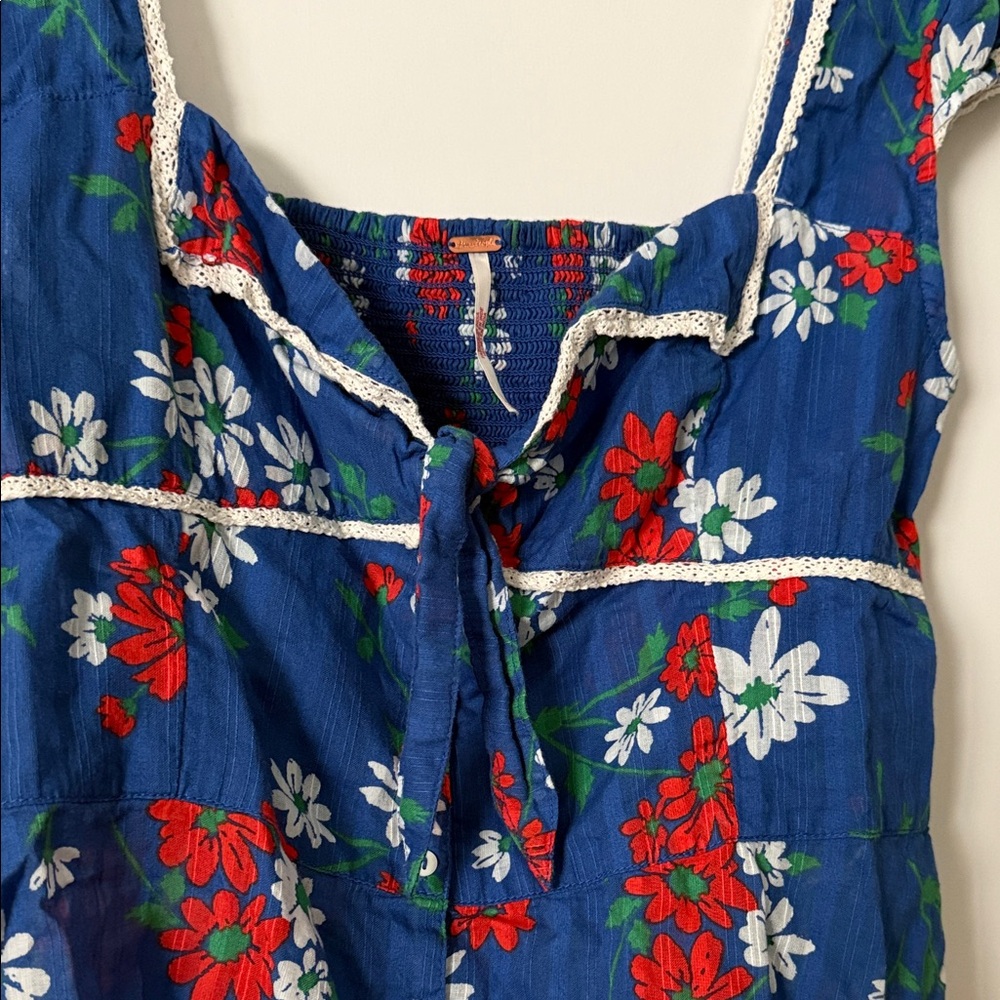 Free People Blue Floral Blouse - Picture 3 of 6